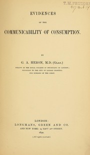 Cover of: Evidences of the communicability of consumption