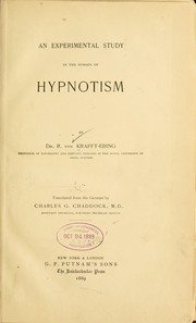 Cover of: An experimental study in the domain of hypnotism | Richard von Krafft-Ebing