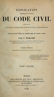 Cover of: Explication théorique et pratique du Code Napoléon...