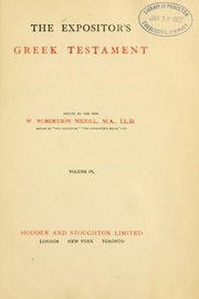 Cover of: The Expositor's Greek Testament