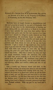 Cover of: Extract of a letter from R. A. Alexander, esq | Robert Spruel Crawford Aitcheson Alexander