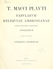 Cover of: Fabularum reliquiae Ambrosianae Codicis rescripti Ambrosiani