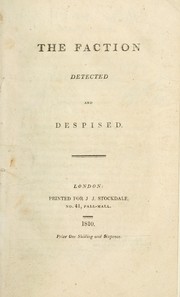 Cover of: The faction detected and despised | 