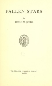 Cover of: Fallen stars by Lucius Morris Beebe