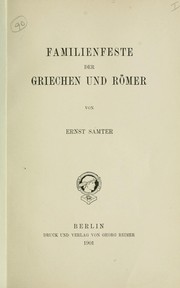 Cover of: Familienfeste der Griechen und Römer