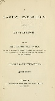 Cover of: A family exposition of the Pentateuch by Henry Blunt