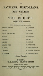 Cover of: Fathers, historians, and writers of the Church