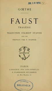 Cover of: Faust: tragédie
