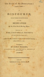 Cover of: The feast of the dedication! by Richards, George
