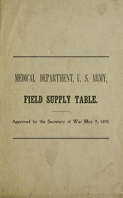 Cover of: Field supply table: approved by the Secretary of War, May 9, 1898