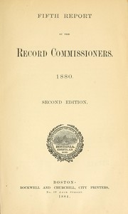 Cover of: Fifth report of the record commissioners, 1880