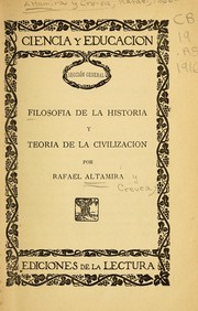 Cover of: Filosofía de la historia y teoría de la civilización