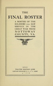 The final roster by Walter Westray Cobb