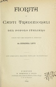 Cover of: Fiorita di Canti Tradizionali del popolo italiano