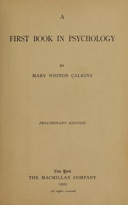 Cover of: A first book in psychology