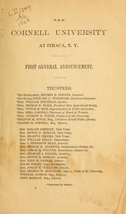 Cover of: First general announcement. by Cornell University