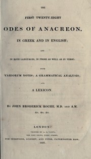 Cover of: The first twenty-eight odes by Anacreon