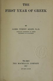 Cover of: The first year of Greek by James Turney Allen