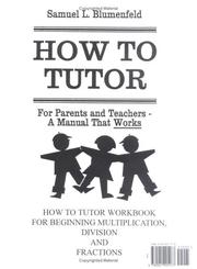 Cover of: How To Tutor Multiplication, Division, Fractions Workbook by 