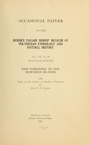 Cover of: Fish poisoning in the Hawaiian Islands