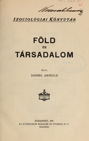 Cover of: Föld és társadalom