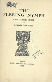 Cover of: The fleeing nymph, and other verse