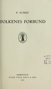 Cover of: Folkenes forbund. by Peter Christian Schou