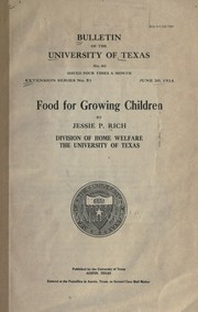Cover of: Food for growing children