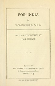 Cover of: For India: With an introd. by Paul Richard