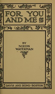 Cover of: For you and me