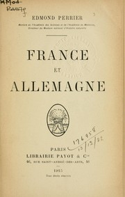 Cover of: France et Allemagne.