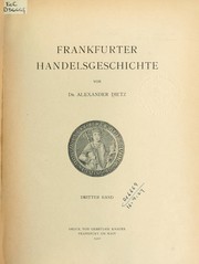 Cover of: Frankfurter Handelsgeschichte by Alexander Dietz