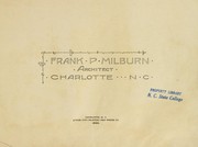 Cover of: Frank P. Milburn, architect, Charlotte, N.C.