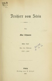 Cover of: Freiherr vom Stein by Lehmann, Max