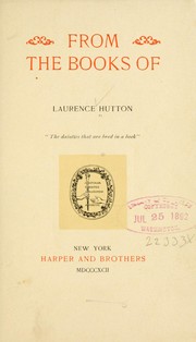 Cover of: From the books of Laurence Hutton. by Laurence Hutton