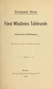 Cover of: Fürst Wladimirs Tafelrunde by Bernhard Stern
