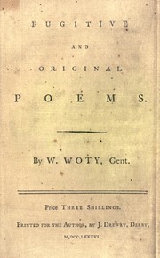 Cover of: Fugitive and original poems by Woty, William