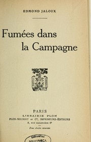 Cover of: Fumées dans la campagne