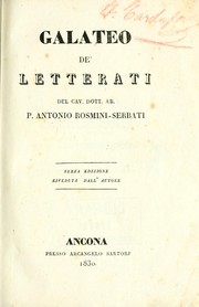 Cover of: Galateo de' letterati by Antonio Rosmini