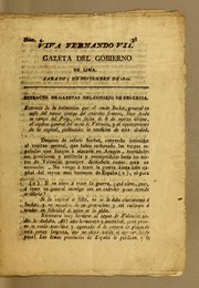 Cover of: Gazeta del gobierno de Lima: Sabado 3 de noviembre de 1810
