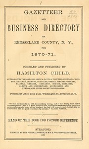 Cover of: Gazetteer and business directory of Rensselaer County, N. Y. by Hamilton Child