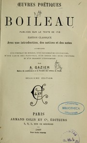 Cover of: Oeuvres poétiques publ. sur le texte de 1713 by Boileau