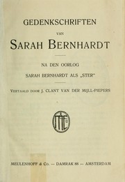 Cover of: Gedenkschriften: na den oorlog Sarah Bernhardt als "ster"