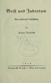 Cover of: Geist und Judentum: eine grundlegende Untersuchung