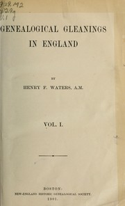 Cover of: Genealogical gleanings in England