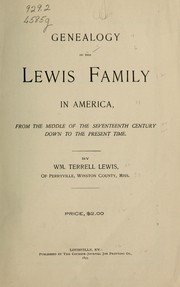 Cover of: Genealogy of the Lewis family in America