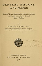 Cover of: General history way marks by Boyer, Charles Clinton