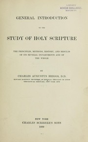 Cover of: General introduction to the study of Holy Scripture