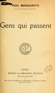 Cover of: Gens qui passent by Paul Margueritte