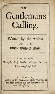 Cover of: The gentleman's calling